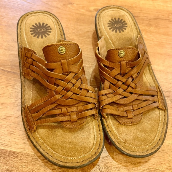 Ugg Au Keala Wedge Braided Brown Sandal Women’s size 9 - Picture 2 of 7